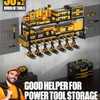 Power tool storage racks with charging stations, wall mounted drill