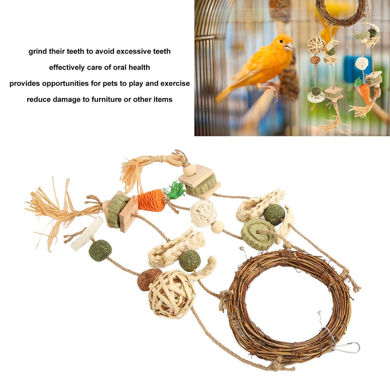 Rabbits Cage Hanging Chew Toys Safe Teeth Grinding Healthy Bunny