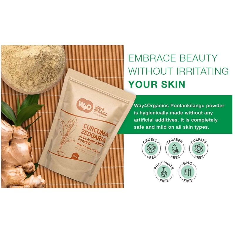 White Turmeric (Poolankilangu,Curcuma Zedoaria,Kachur Root) Ground Powder 8 Ounces(226 Grams),