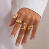 Chunky Gold Rings Set - Stackable, Adjustable, 14K Gold Plated,