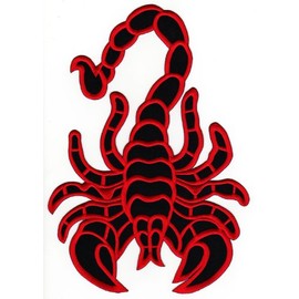 Large Scorpion Back Patch Red - 19.6 x 28 cm - Embroidered Patch for Biker Back Patch XXL Patches Scorpion Patch Back Patch for Motorcycle Jackets Coats Leather Vests - High Quality Embroidery