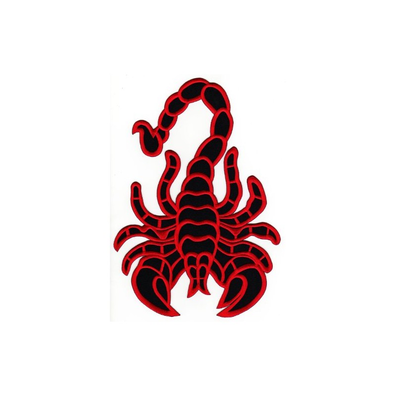 Large Scorpion Back Patch Red - 19.6 x 28 cm