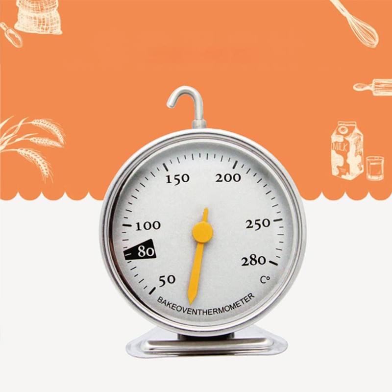 ANCLLO Oven Thermometer Stainless Steel Kitchen Household Baked Goods Thermometer