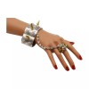 Unbranded Women Silver Metal Hand Chain Gold Spikes Bracelet Ring