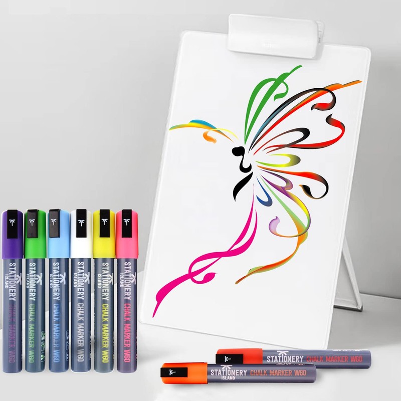 STATIONERY ISLAND Chalk Pens for blackboard, Liquid Chalk Markers for