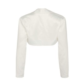 Bolerose Formal Satin Long Sleeve Bolero - off-white, size: m