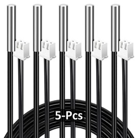 AOHIEDI 5PCS High Accuracy Temperature Sensor Probe, Premium B3950 Ntc 10k Thermistor Sensor, Waterproof Design, Durable, Easy to Install, Suitable for Water Dispenser/DIY/HVAC, Ideal for the Masses