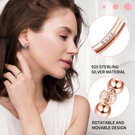 S925 Silver Anti-Stress Ring, Adjustable, Anxiety Ring Silver with Pearls, Women Anti-Stress Rings, Relief from Anxiety, Fidget Ring, Open Stress Rings, Anxiety Ring, Jewellery for Women (Rose Gold),