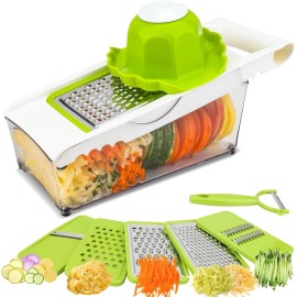 ADODU Graters For Kitchen, Cheese Grater with Container, Mandoline Slicer For Kitchen,
