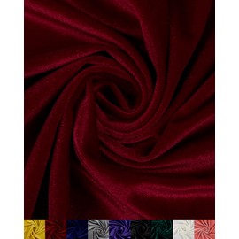 HOTGODEN Stretch Velvet Fabric by The Yard: Wine 63" Wide 1 Yards 95% Polyester 5% Spandex Velvet Fabric for DIY Sewing, Upholstery, Apparel, Costume, Craft