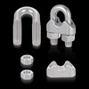 40 PCS 1/4" Stainless Steel Wires Ropes Cable Clip Clamps