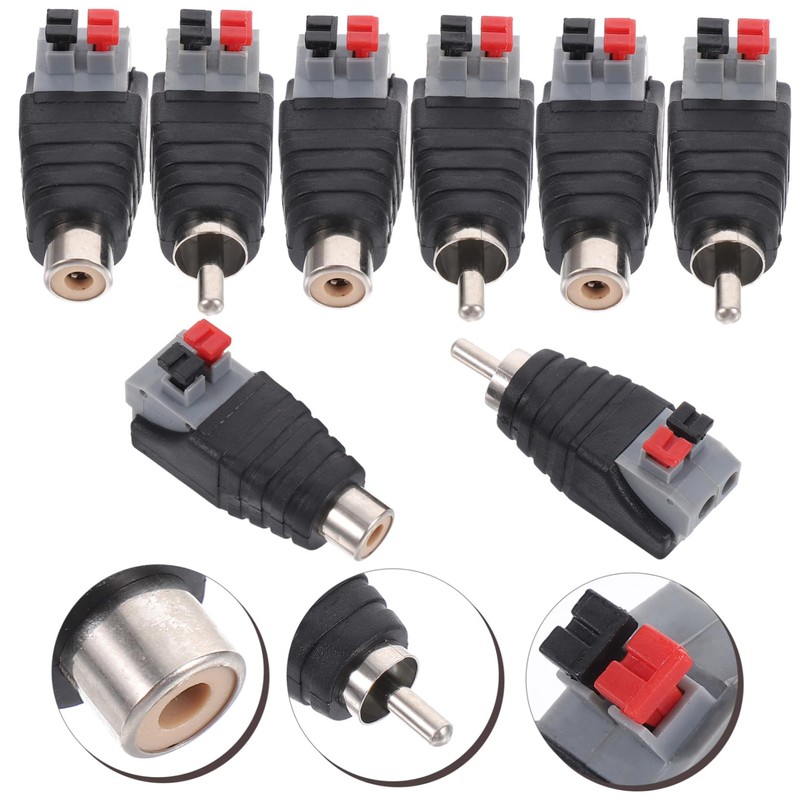 IWOWHERO 8pcs Connector Adapter Plug Durable Audio Jack for Speaker