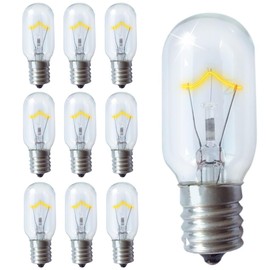 HQRP 10-Pack 40-Watt T8 40T8 Indicator Intermediate E17 Base Tubular Incandescent Light Bulbs Compatible with Appliance Microwave Oven Refrigerator Kitchen Vent Hood Range Hood Lights