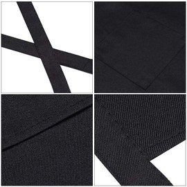 SENRISE Waist Apron Waist Apron with 2 Pockets, Waiter Server Short Half Aprons for Women Men, Waitress Aprons - Cotton Short Apron for Kitchen Restaurant, Brown-1Pcs, One size