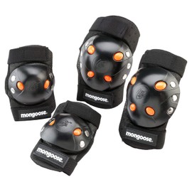 Mongoose Youth BMX - Juego de rodilleras y coderas de gel para bicicleta, equipo protector multideportivo, varios colores                             