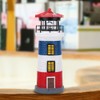 LED Solar Power Lighthouse Statue Rotating Outdoor Light Garden Yard
