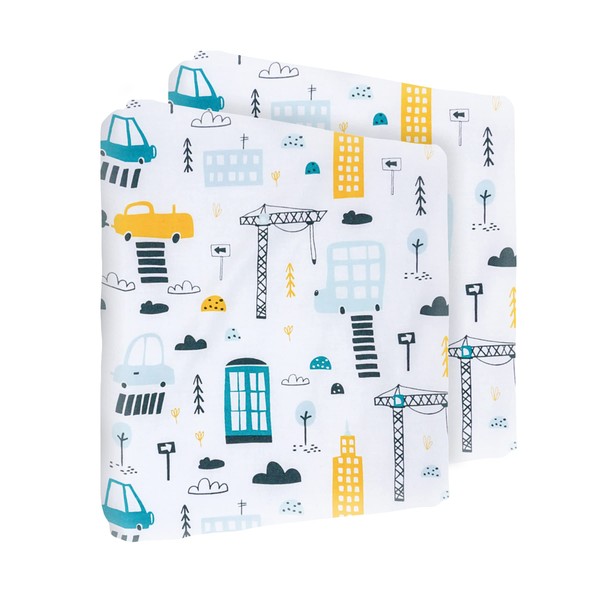 2x Nursery 100% Cotton Fitted Sheet fits 90x40 cm Crib