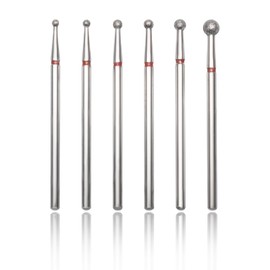 12 Pack Nail Drill Bits, 3/32" Cuticle Cleaning Ball Head, Cuticle Bits for Nail Drill, Gel Polishing, Nail Pedicure ((Each Size 2 Pieces))