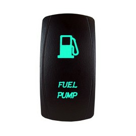 Bright Light Powersports - Laser Rocker Switch - FUEL PUMP - Universal On/Off - 12 Volt (GREEN)