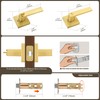 Moquin Square Privacy Gold Door Handle with Lock, Keyless Heavy