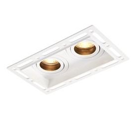 Saxby 94754 Matt White Twin/Double Trimless 360 Deg Tilt Dimmable 2 x 50W LED GU10 Downlight