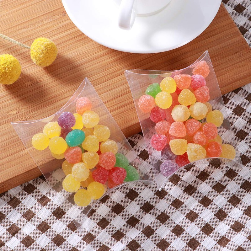 Ultnice Pack of 50 Clear Pillow Shape Gift Boxes Candy