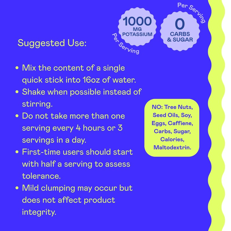 Hi-Lyte K1000 Electrolytes Sticks Blue Raspberry Keto & Performance, 30