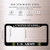 2 Pack License Plate Frames for U.S. Army, Universal Aluminum