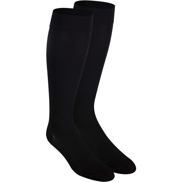Nuvein Compression Socks for Women and Men, Medical Support Stockings, Black (Closed Toe), Large (20-30 mmHg)
