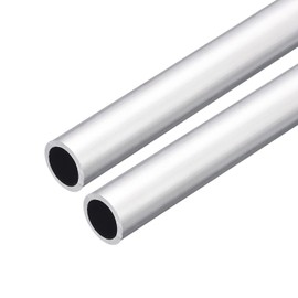 sourcing map Pack of 2 6063 Aluminium Tube, 12 mm Inner Diameter, 16 mm Outer Diameter, Aluminium Profile, Metal Tube, 200 mm Length, Aluminium Round Tube for Industrial Construction, Craft Projects