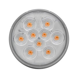 Maxxima 4" Round Amber Clear Lens Park/Turn LED for Trucks and Heavy Duty, Grommet Mount