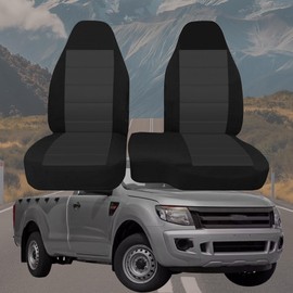 ESMING 2PCS 60/40 High Back Bench Seat Cover for Ford Ranger 2004 2005 2006 2007 2008 2009 2010 2011 2012-Dark Gray