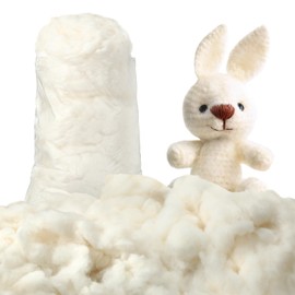 Wesnoy Cotton Filling White Cotton Stuffing for Stuffed Animals Soft Pillow Stuffing Natural Cotton Fiber Filling Batting, Stuffing for Stuffed Animals, Toys, Cloud Decorations, and More (0.22 lb)