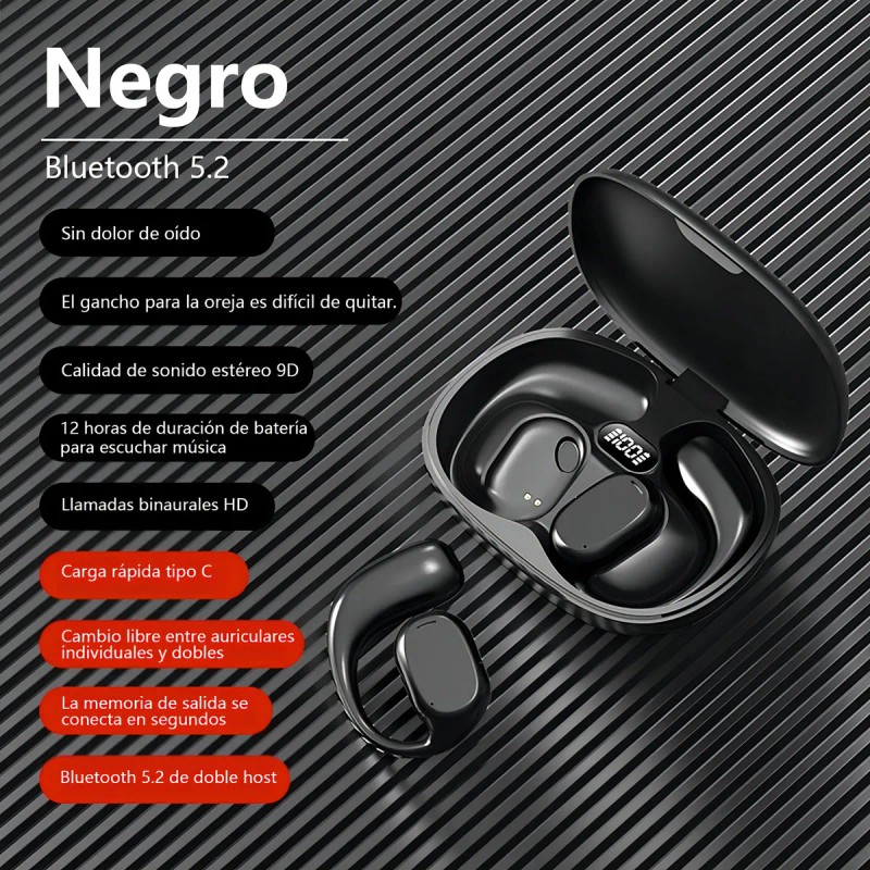 Kuesuny Audfonos in-ear inalmbricos 1Hora Kuesuny GT280HiFi Negro Auriculares Inalambricos