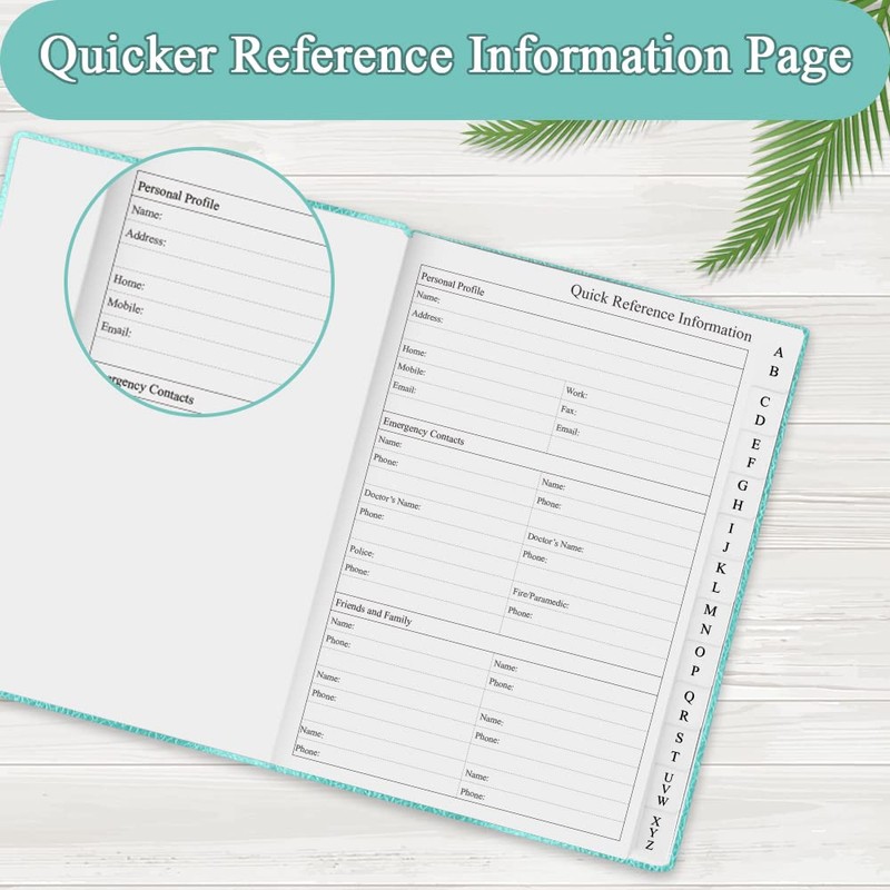 Hardcover Password Book with Alphabetical Tabs - Internet Password Keeper