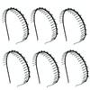 FashionSolid 6 pcs Hairband Comb Black Headband Teeth Metal Wire with 13 Crystal Rhinestones