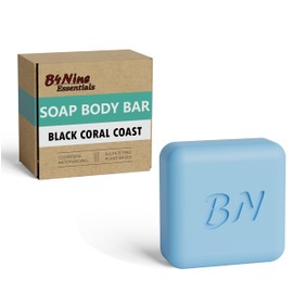 B4Nine Essentials Natural Soap Bar for Men - Nourishing with Coconut Oil and Cocoa Butter - Deep Cleaning and Hydrating for all skin types - Black Coral Coast, 4.5 oz