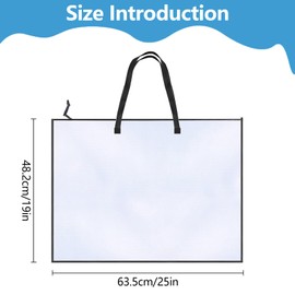 NCOALE Art Folder Carry Bag Storage Portfolio Case 25X19in Folder for Artwork Transparent Handbag with Zipper and Handle Art Bags for Artists Posters Painting Bulletin Boards