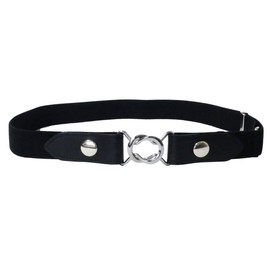 Peace Kobo Women's Rubber Belt with Buckle 2-Way 25mm, black solid