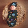 KiuLoam Cartoon Cute Space Solar System Newborn Swaddle Blanket with