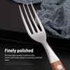 Cutlery Set with Wooden Handle, Shiny Stainless Steel Cutlery Including