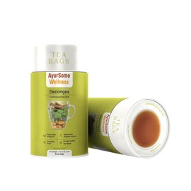 Deconges Tea, Holy Basil Ginger Licorice Tea with Organic Ingredients, Herbal Caffeine free, 25 tea bags, compostable plastic free tea bags