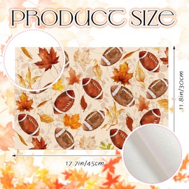 Juego de 6 manteles individuales para otoño, diseño de hojas de arce de rugby, para la cosecha de temporada, otoño, granja, hogar, cocina, mesa de comedor, decoración de fiesta
