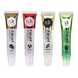 4 Pack Nicka K Lip Gel (COCONUT, ROSEHIP, ARGAN OIL, ALOE)