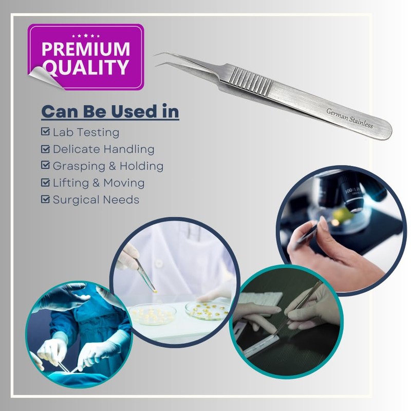 Multifunction Micro Forceps 4.75" Stainless Steel Lab Tweezers High Precision