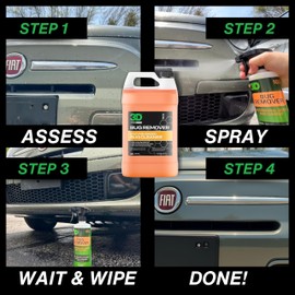 3D Bug Remover - All Purpose Exterior Cleaner & Degreaser to Wipe Away Bugs on Plastic, Rubber, Metal, Chrome, Aluminum, Windows & Mirrors, Suitable for use on Car Paint, Wax & Clear Coat (Gallon)