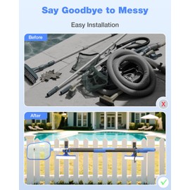 Juecity Pool Pole Hanger Hooks – 2PCS Pool Fence Hooks for Pool Equipment, Skimmers, Nets, Telescopic Poles – Heavy Duty Vinyl Fence Hook, Pool Tool Hanger for Poolside Accessories Storage