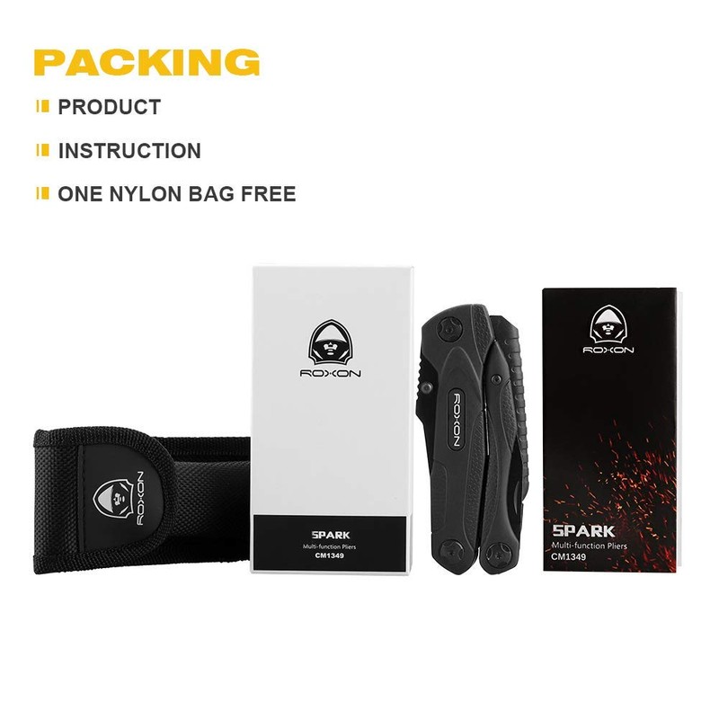 ROXON CM1349 Spark Multitool Plier, 14-in-1 Multitools Folding Plier, Multipurpose