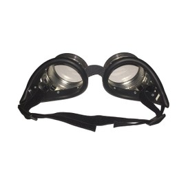 Steampunk Metal Goggles - Clear Glass Lens with Aluminum Metal and Rubber Lining