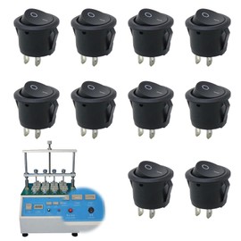 Pack of 10 Toggle Switches 12 V On/Off Switch 2 Pin Rocker Switch Mini Switch Micro Switch Car for Lamp Switch Switch Button Black Rocker Round Installation Car Boat Household Appliances